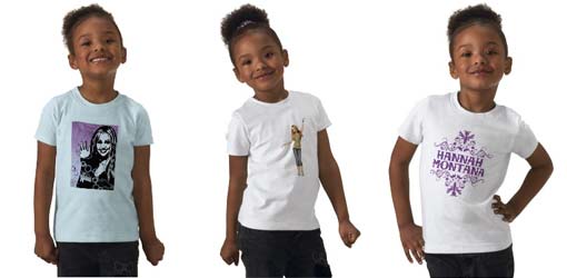 Young girl models Hannah Montana T-Shirts