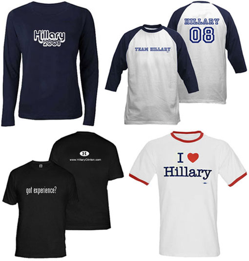 T-Shirts available at the Hillary Clinton Store