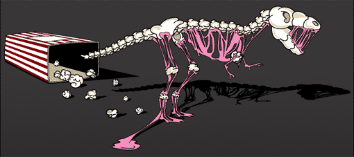 Jurassic Popcorn Rex by wolfsdream at Threadless