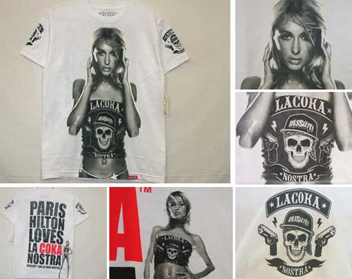 Paris Hilton Love La Coka Nostra Tee Shirts