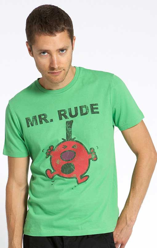 Green Mr. Rude Retro T-Shirt at Burton