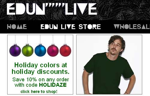 10% off Edun Live