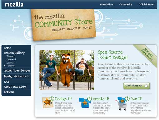 Design and Buy T-Shirts at the Mozilla Community Store