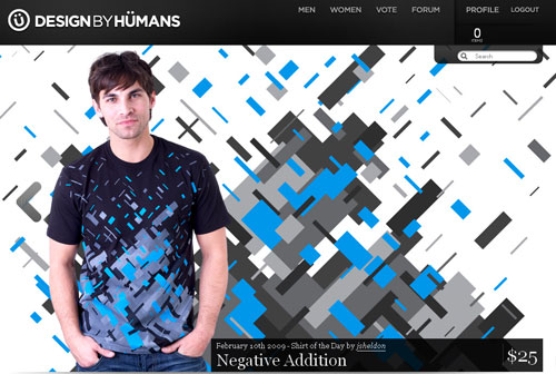 The re-designed Design by Humans home page.