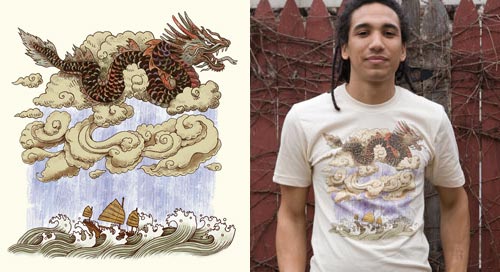 Prevailing Dragon Winds T-Shirt by Terry Fan at Threadless