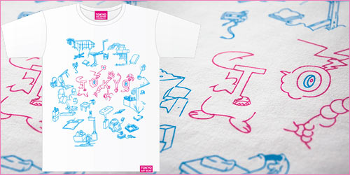 White Discharge (Outline/TOKYO) T-Shirt by Teppei Kaneuji at TAB