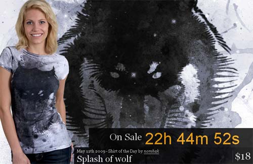 Splash of the Wolf T-Shirt by Nomhak at Design by Humans