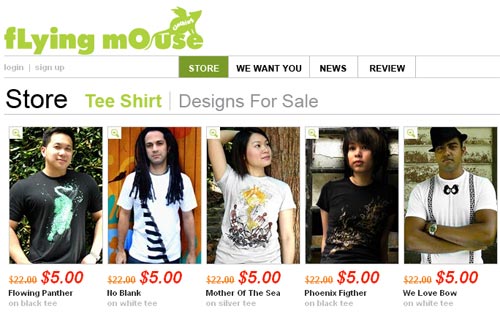 $5 T-Shirts at Flying Mouse