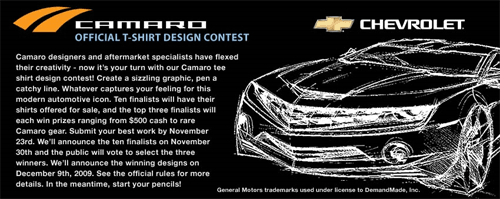 Yerzies Camaro T-Shirt Design Contest
