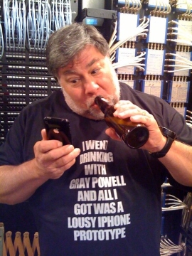 Gray Powell iPhone t-shirt modeled by Woz