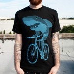 Shark on a Bike T Shirt - American Apparel Unisex Shirt