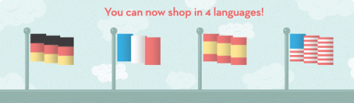 Four languages available at Threadless