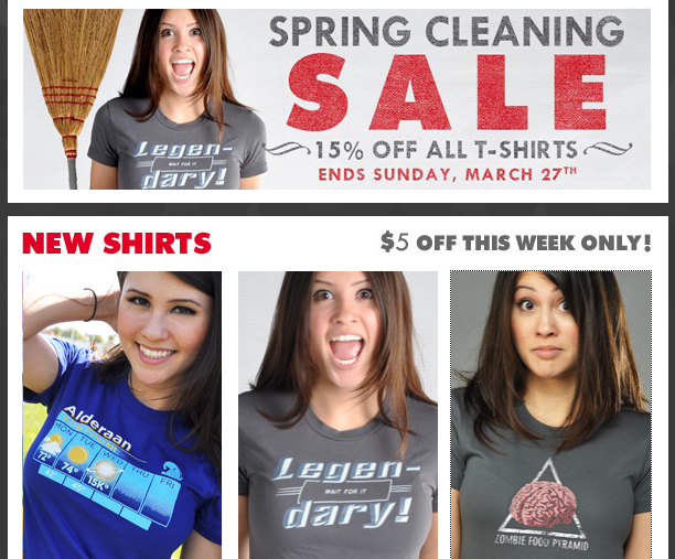 Snorg Tees Spring Cleaning Sale - 15% off
