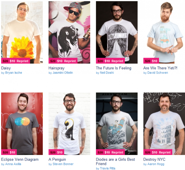 10 dollar t-shirts at Threadless