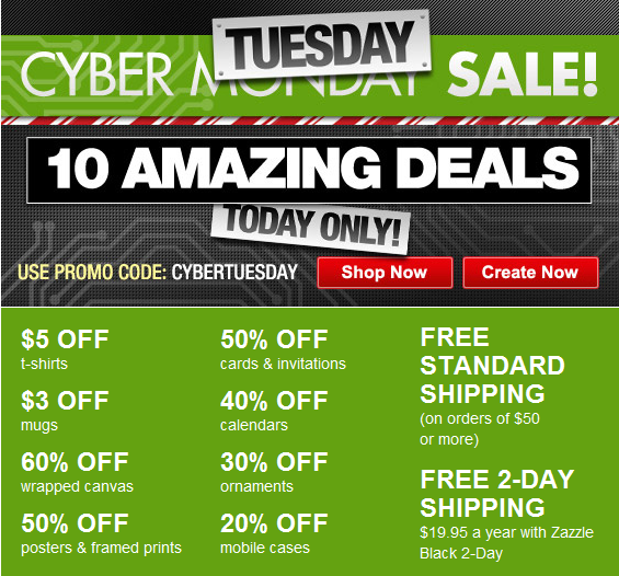 Zazzle - Cyber Tuesday Sale