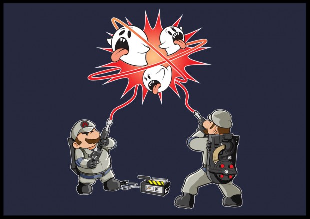 Boo Busters Super Mario Bros Ghostbusters T-Shirt