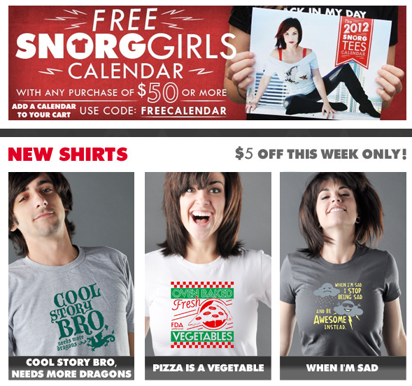 Free Calendar at Snorg Tees