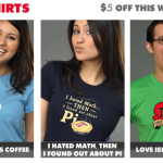 Math T-Shirts and Coffee T-Shirts at Snorg Tees this week