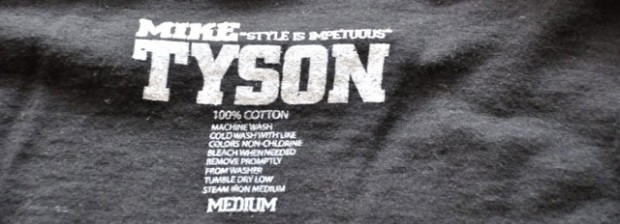 Mike Tyson t-shirt label