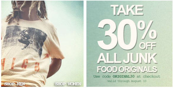 Get 30% off Junk Food Originals!