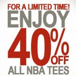 40 percent off NBA Tees at Junk Food