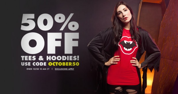 50 Percent off Tees and Hoodies at Threadless