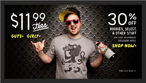 Threadless $11.99 Tees Banner