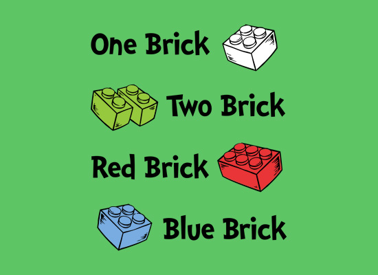 One Brick, Two Brick, Red Brick, Blue Brick